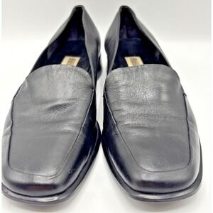 Etienne Aigner Women's Black Leather Slip-On Loafer Flats Comfort US 6